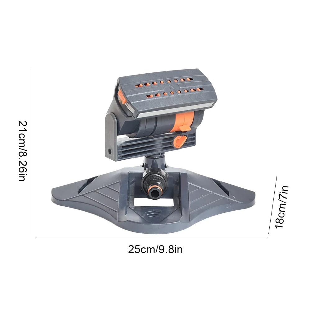 Mini Oscillating Sprinkler Adjustable Rotating Lawn Sprinkler 16 Holes Irrigation Watering System for Outdoor Yard Garden Grass