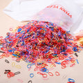 500pcs Ligas de Cabello Coloridas para Niñas | Desechables | Coleta y Diadema 🌈