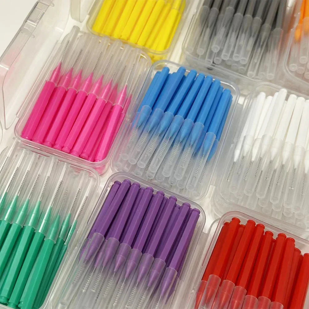 30pcs Interdental Brushes Dental Brush Between Teeth For Dental Orthodontic Clean Between Teeth Cleaning Tools Soft Brushes
