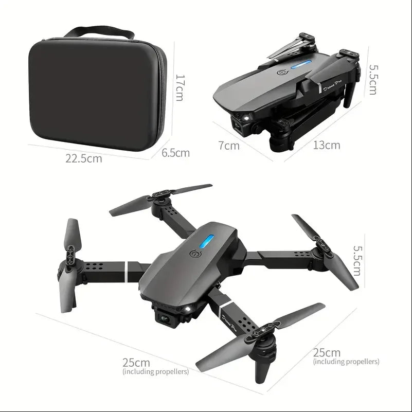 Drone E88 2025 | Cámara Dual HD 1080P | Control por Pantalla Sin Teléfono | GPS | WiFi | Despegue 1 Tecla | Resistente a Golpes