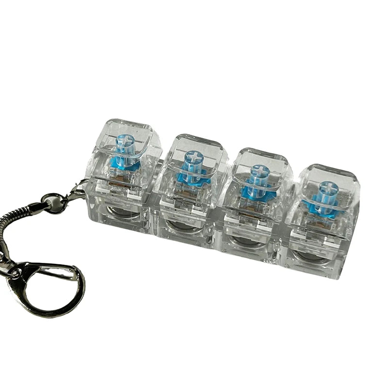 4/9 Keys Mechanical Keyboard Axis Tester LED Keyboard Key Toy Stress Relief DIY Button Keycap Fidget Keychain Toys Gift