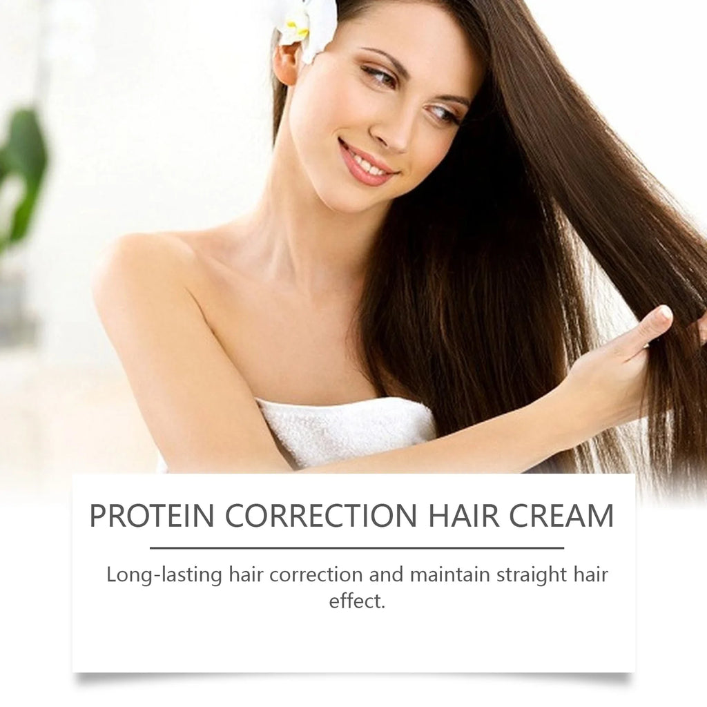 Protein Straightening Cream Smooth Hair Repair Frizz Curls Naturally Without Damaging Hair Nourishes Softens Hair Creating Silky