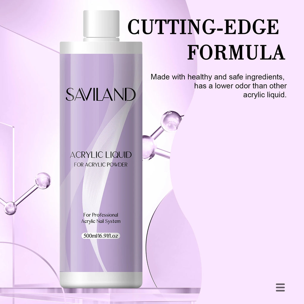 Saviland Monomer Acrylic Nail Liquid 180/500ml Large Capacity Professional Acrylic Nail Liquid For DIY Crystal Liquid Nail Art