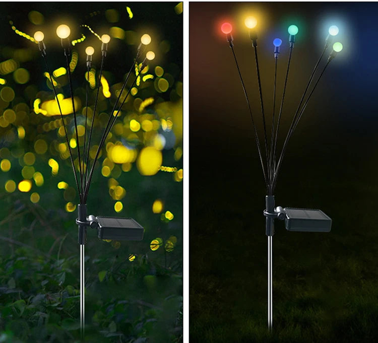 Solar Firefly Garden Light 10 LED | Waterproof Landscape Decoration | Outdoor Gardening