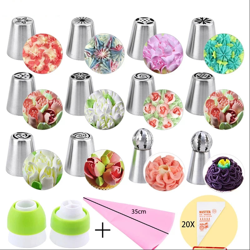 Set Boquillas Rusas de Acero Inoxidable FAIS DU | Mangas y Decoración de Pasteles 🎂
