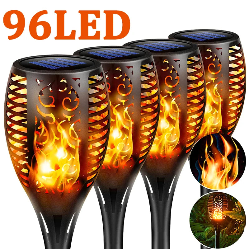 Antorcha Solar 96 LED Efecto Llama Bailarina ZTree | IP65 | Jardín y Patio Exterior - Firu Total Sales