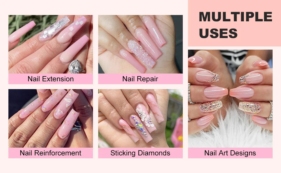 Makartt 5-in-1 Builder Gels Nail Gel Extension Nail Strengthen & Nail Repair Base Coat Nail Polish Soak Off  UV/LED Lamp Needed