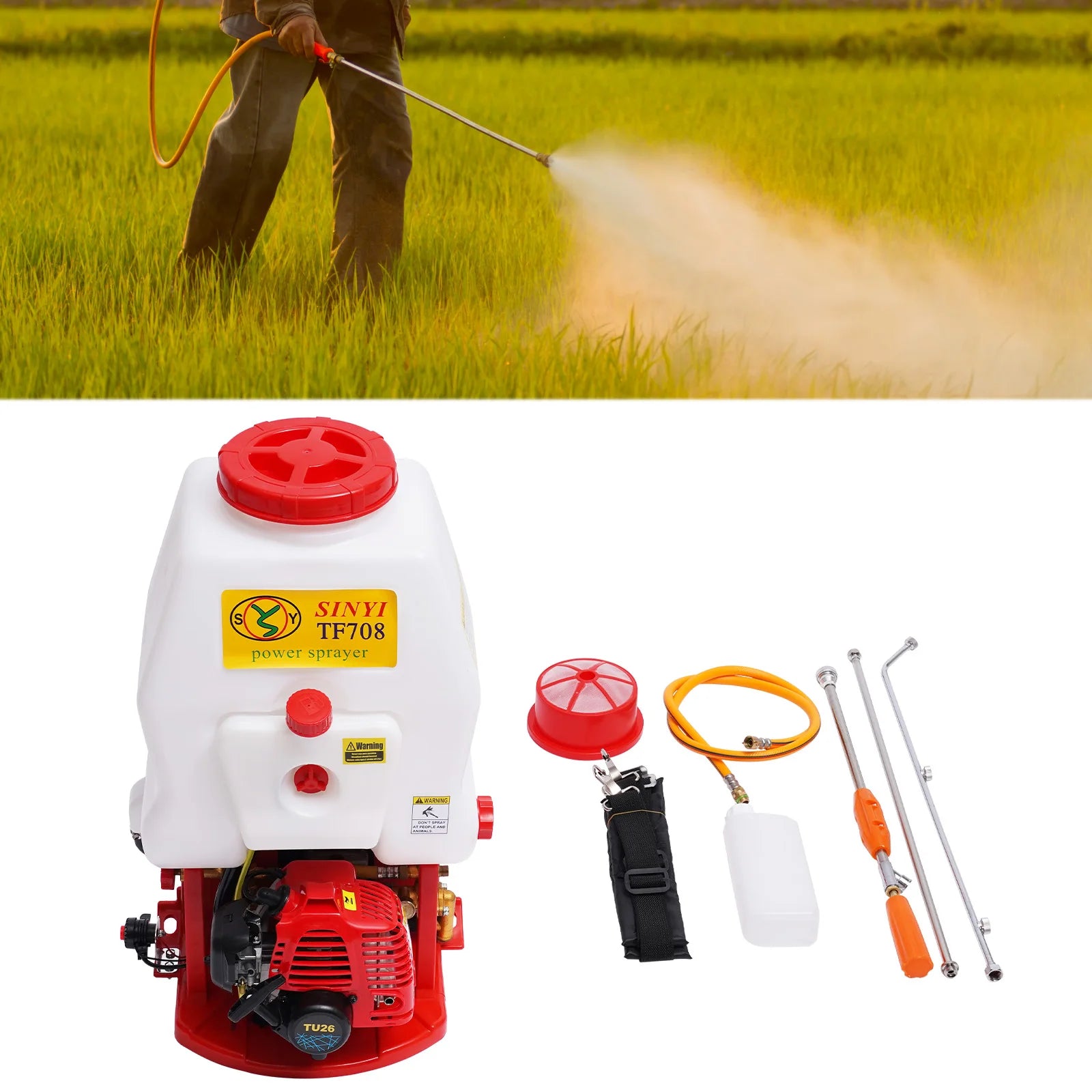20L Backpack Sprayer 700w 25.4cc Portable Sprayer High-pressure Pump Knapsack Atomizer for Fields and Orchards