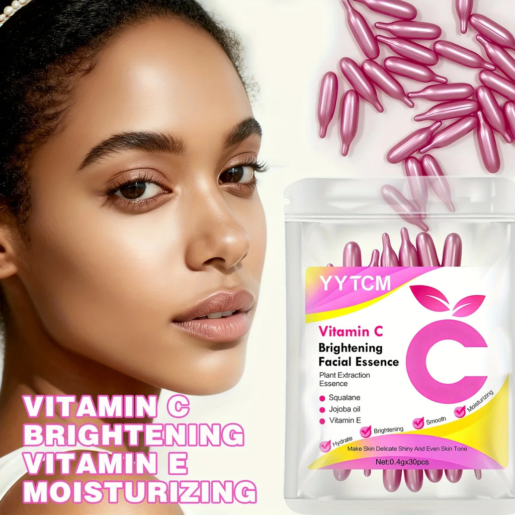 Vitamin C Brightening Capsule Essence | Squalane + Vitamin E | 30 Caps | Deep Hydration