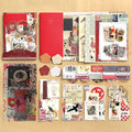 Retro scrapbook supplies, aesthetic diary tool kit, material paper set, simple Instagram style background, handmade DIY material