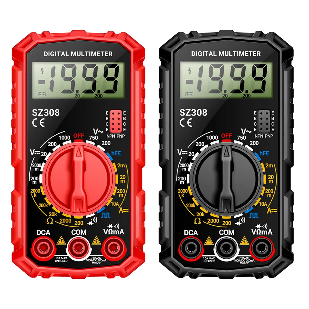 ANENG SZ308 Digital Multimeter AC/DC Current Meter Voltage Resistance Meter Electrician LCD Backlight Ohm Square Wave Test