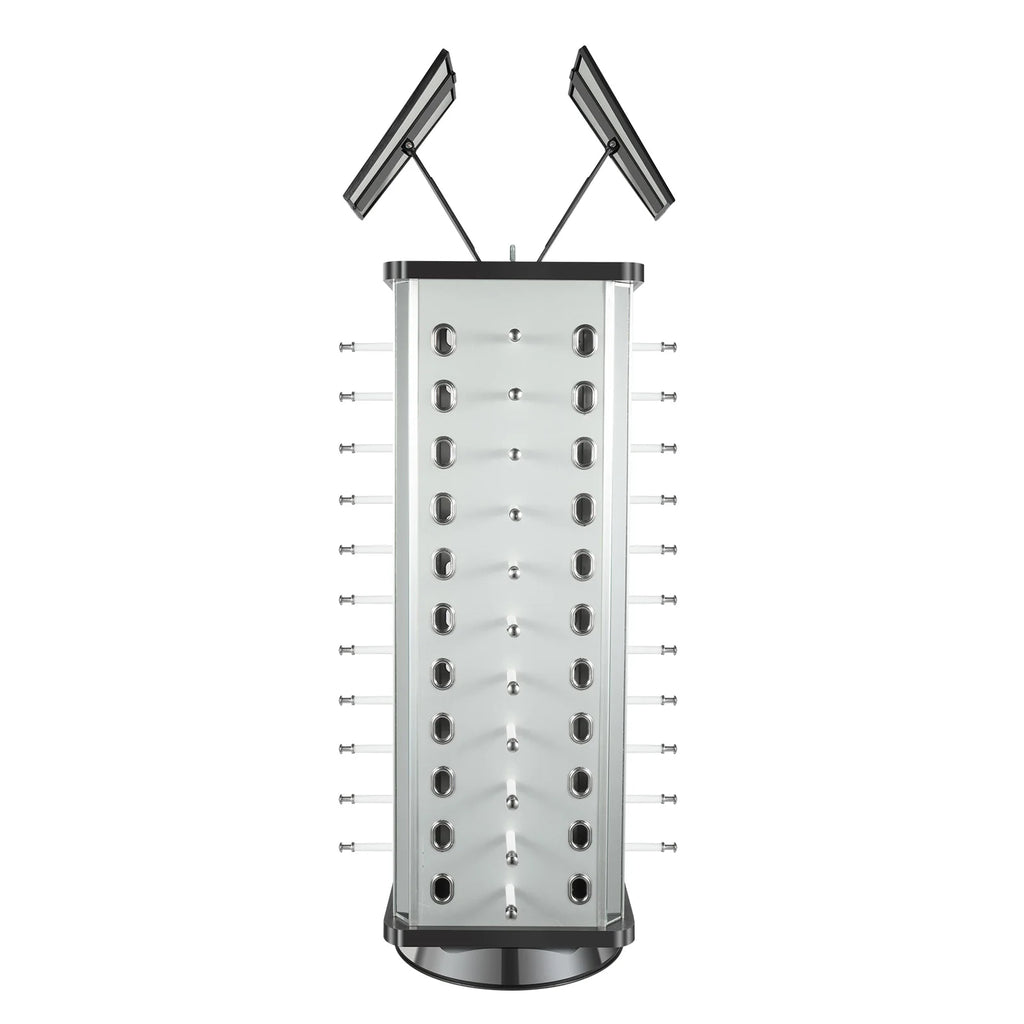 44 Pairs Rotating Eyeglasses Display Stand with 2 Mirrors 86cm Large Capacity Freestanding Sunglass Holder for Shops