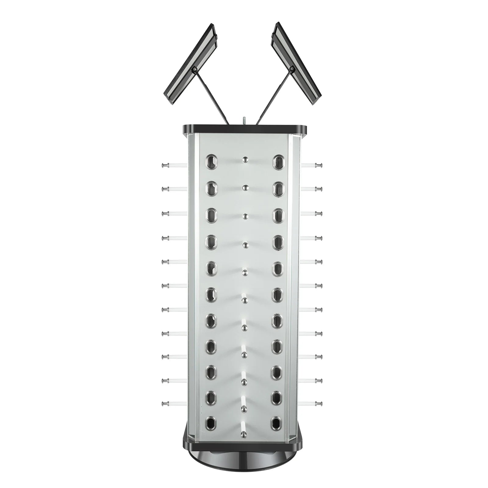 44 Pairs Rotating Eyeglasses Display Stand with 2 Mirrors 86cm Large Capacity Freestanding Sunglass Holder for Shops