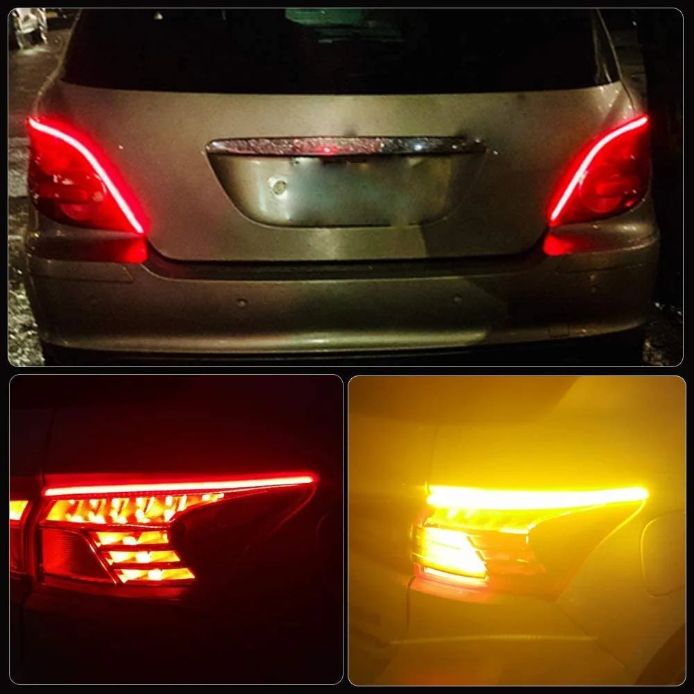 Par Tiras LED DRL 12V | Intermitente Secuencial Switchback | 30/45/60cm | Impermeable | Universal Auto