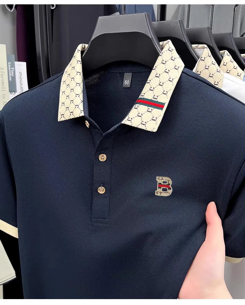 Polo Shirt Lujo Letra B Bordada | Manga Corta | Moda Verano para Hombre 👔