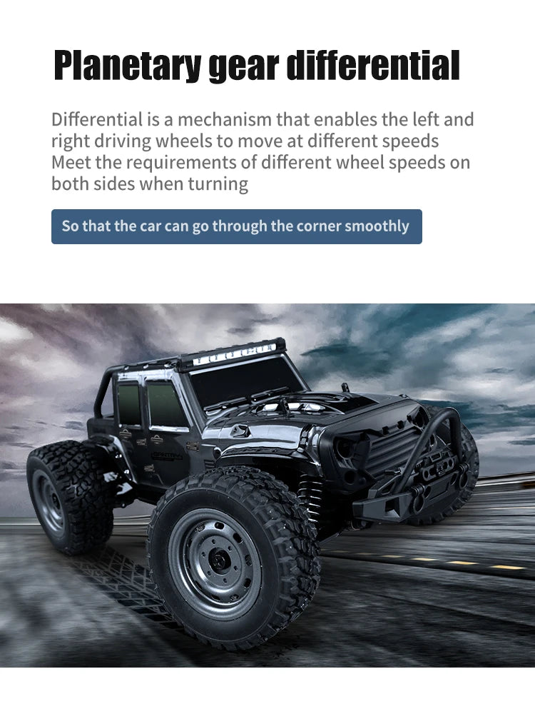 16103 Fast Rc Cars 50km/h 1/16 Off Road 4WD with LED Headlights,2.4G Waterproof Remote Control Monster Truck for Adults and Kids