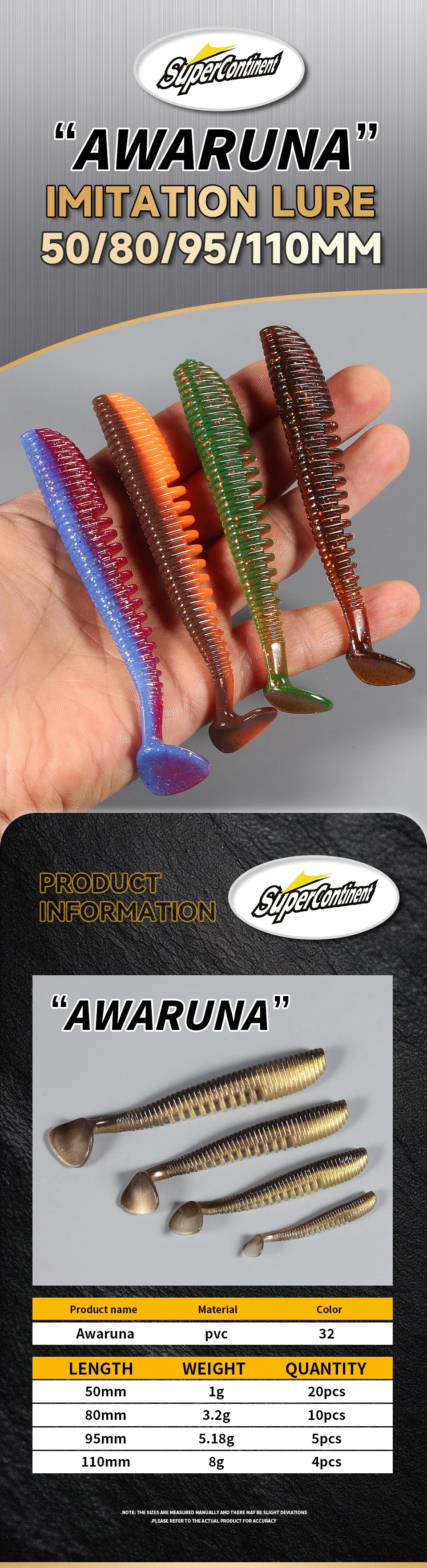Señuelos Pesca Supercontinent | 5/8/9.5/11cm | Silicona | Wobbler | Carpa | Río, Lago y Mar - Firu Total Sales