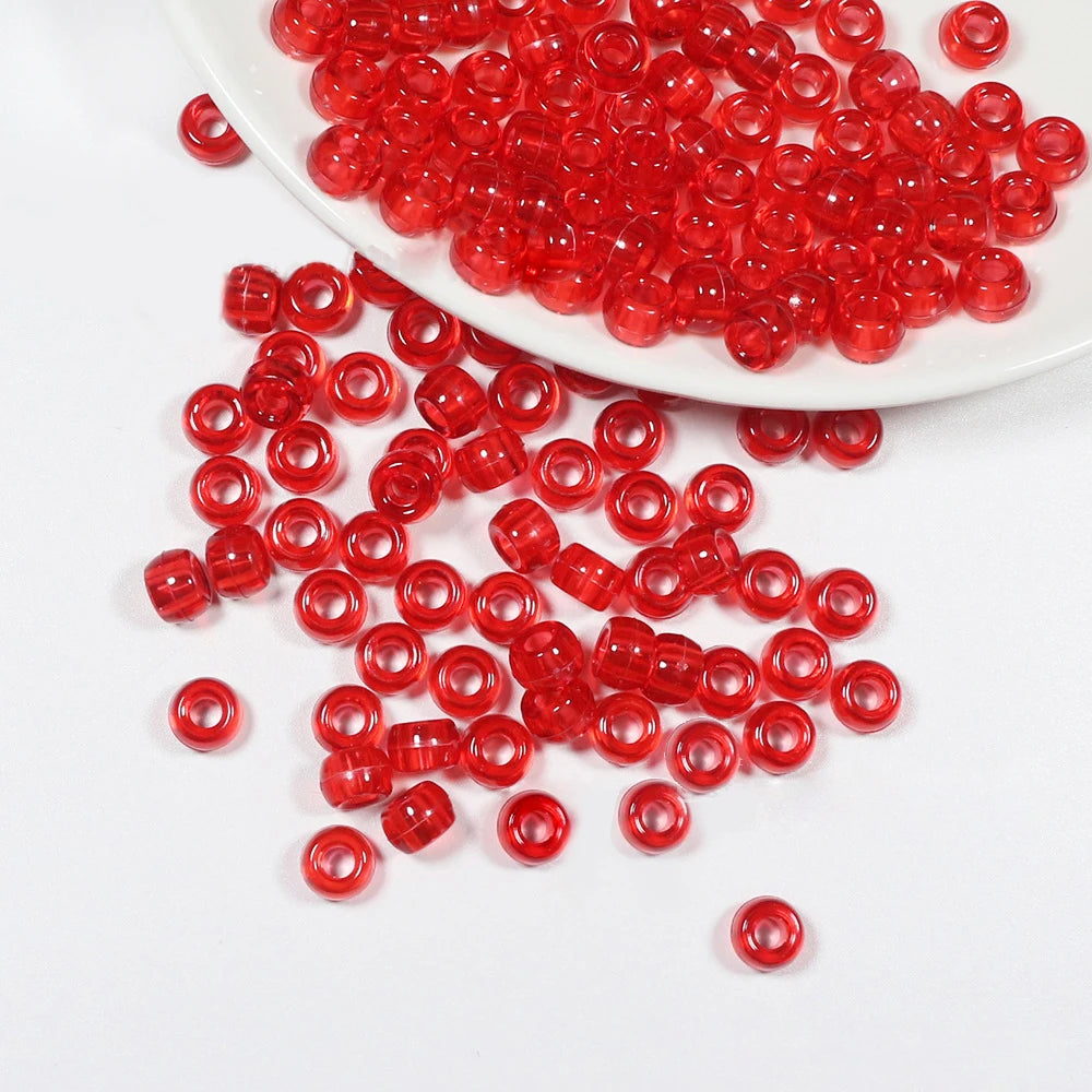 50Pcs 100Pcs Transparent 4mm Big Hole Dreadlock Beads for Jumbo Braids Dreadlock Resin Clear For Hair Accessories Styling Tool