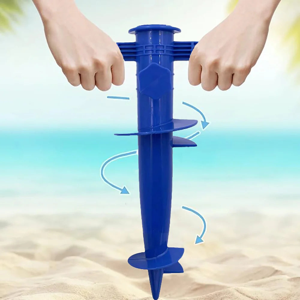 1PC Umbrella Base Adjustable Plastic Sun Beach Patio Sand Ground Fixing Tools Anchor Stand Spike Auger Tools Spikes Parts