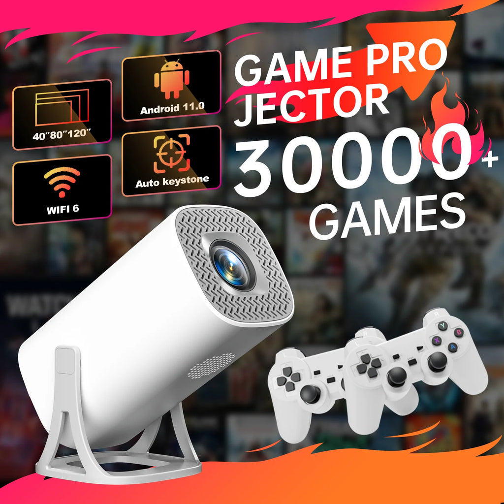 Proyector Gaming S40MAX HONGTOP | Android 11 | 64GB | WiFi Dual | Control Inalámbrico | 3000 Juegos - Firu Total Sales