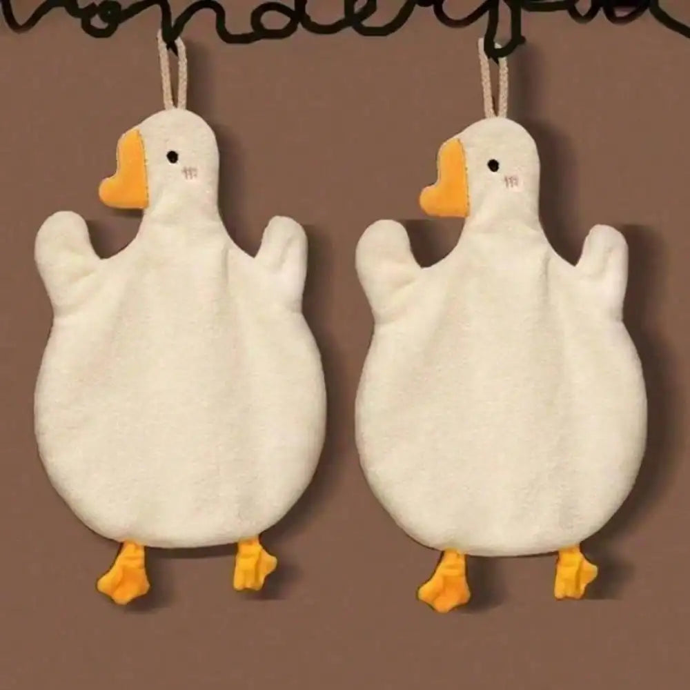 1pc Decorative Goose Hand Towel - Soft Coral Fleece, Adds A Touch Of Charm To Your Home ﻿