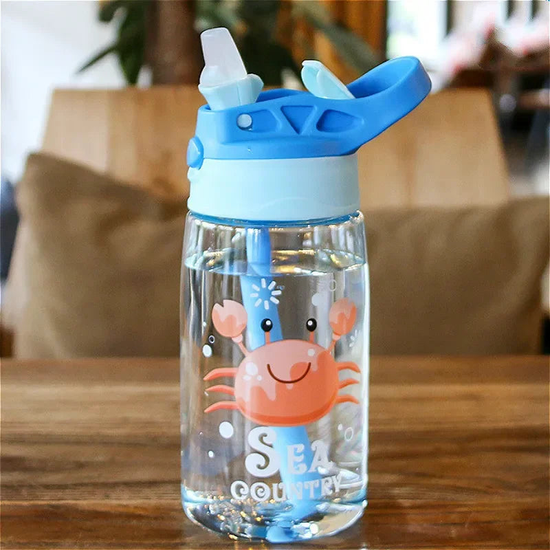Vaso Sippy Cartoon para Niños con Pitillo | Antiderrame | Portátil Exterior 🍼
