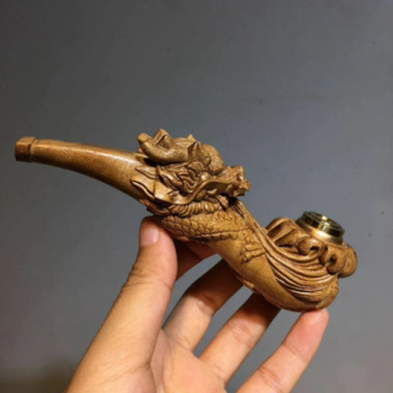 Rosewood Tobacco Pipe for Men, Removable Washable Exquisite Carving Cigarette Holder Pipes Smoking Accessories Gifts Father Male