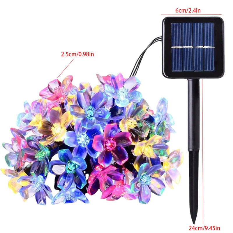 Solar Sakura Fairy String Lights | Cherry Blossom LED | Wedding Garden Christmas Outdoor