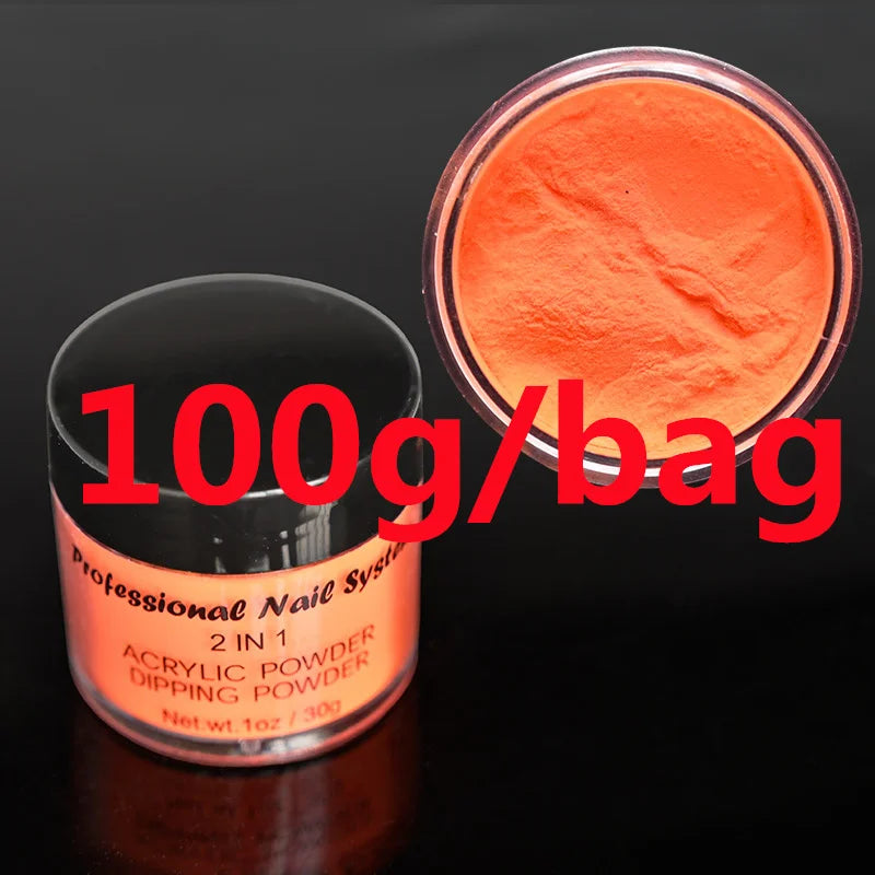 Net100g Nude *Pink Acrylic Powder* 3IN1 Extension/Dipping/Engraving Polymer Builder Powder Fine Profession Nude Crystal Powder