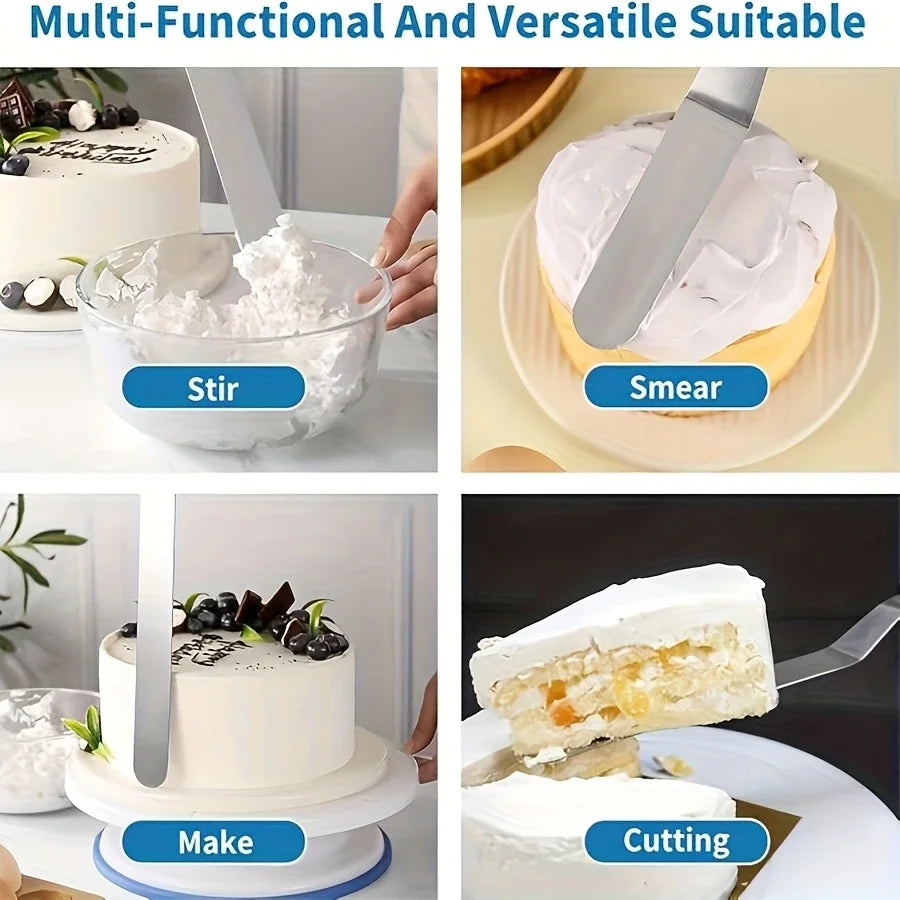 Set 80pcs Decoración de Pasteles | Tornamesa Antideslizante + 14 Boquillas | Repostería 🎂