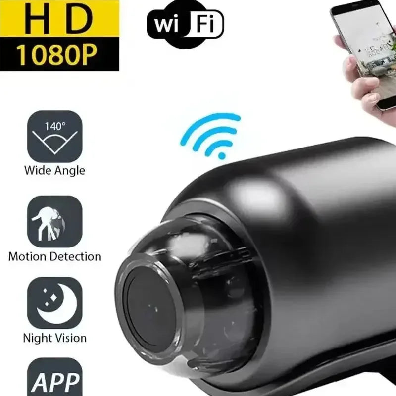 Mini WiFi Camera 1080P HD — Night Vision + 2-Way Audio | Baby & Pet Monitor