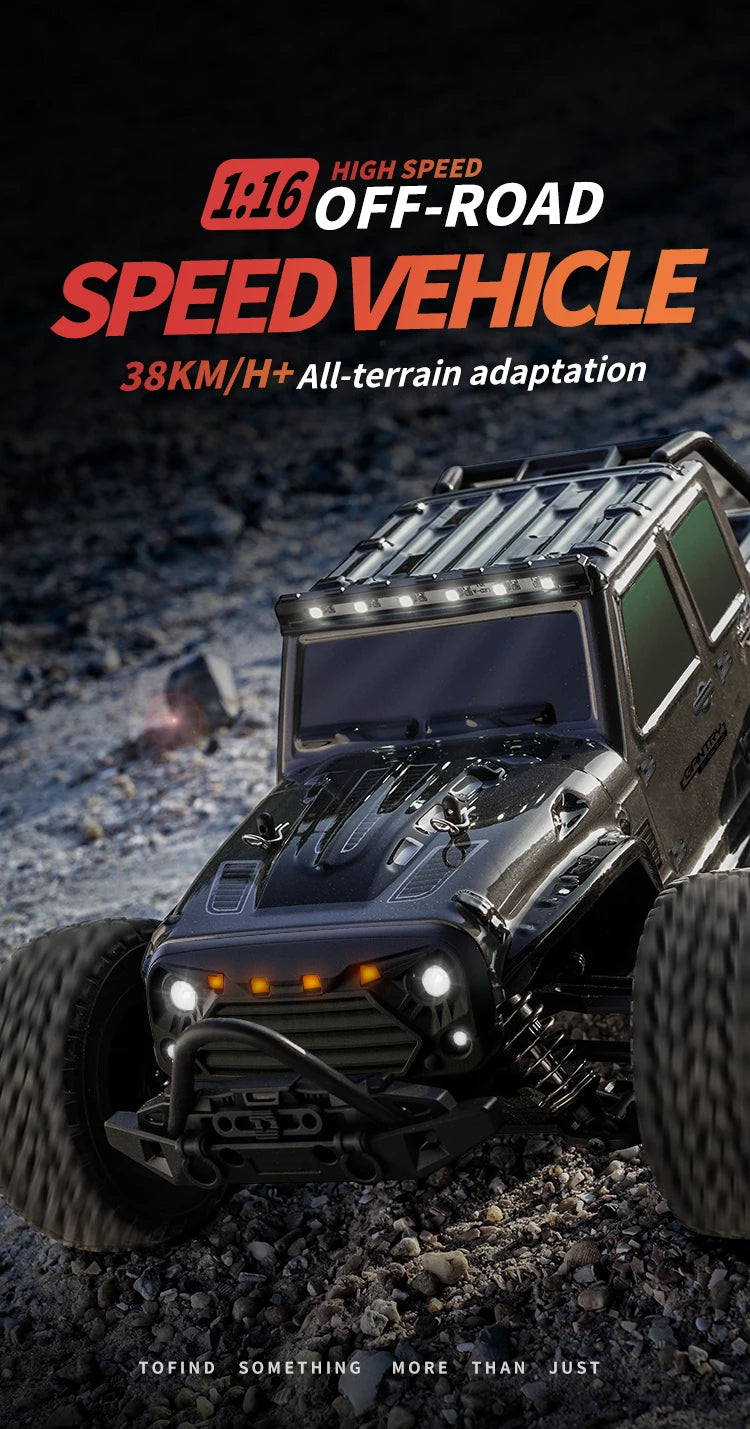 16103 Fast Rc Cars 50km/h 1/16 Off Road 4WD with LED Headlights,2.4G Waterproof Remote Control Monster Truck for Adults and Kids