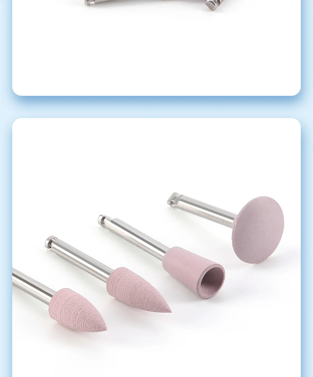 AZDENT 12Pcs/Set Dental Silicone Polishing Rubber Grinding Heads Teeth Polisher 2.35mm RA Finisher for Low Speed Handpiece