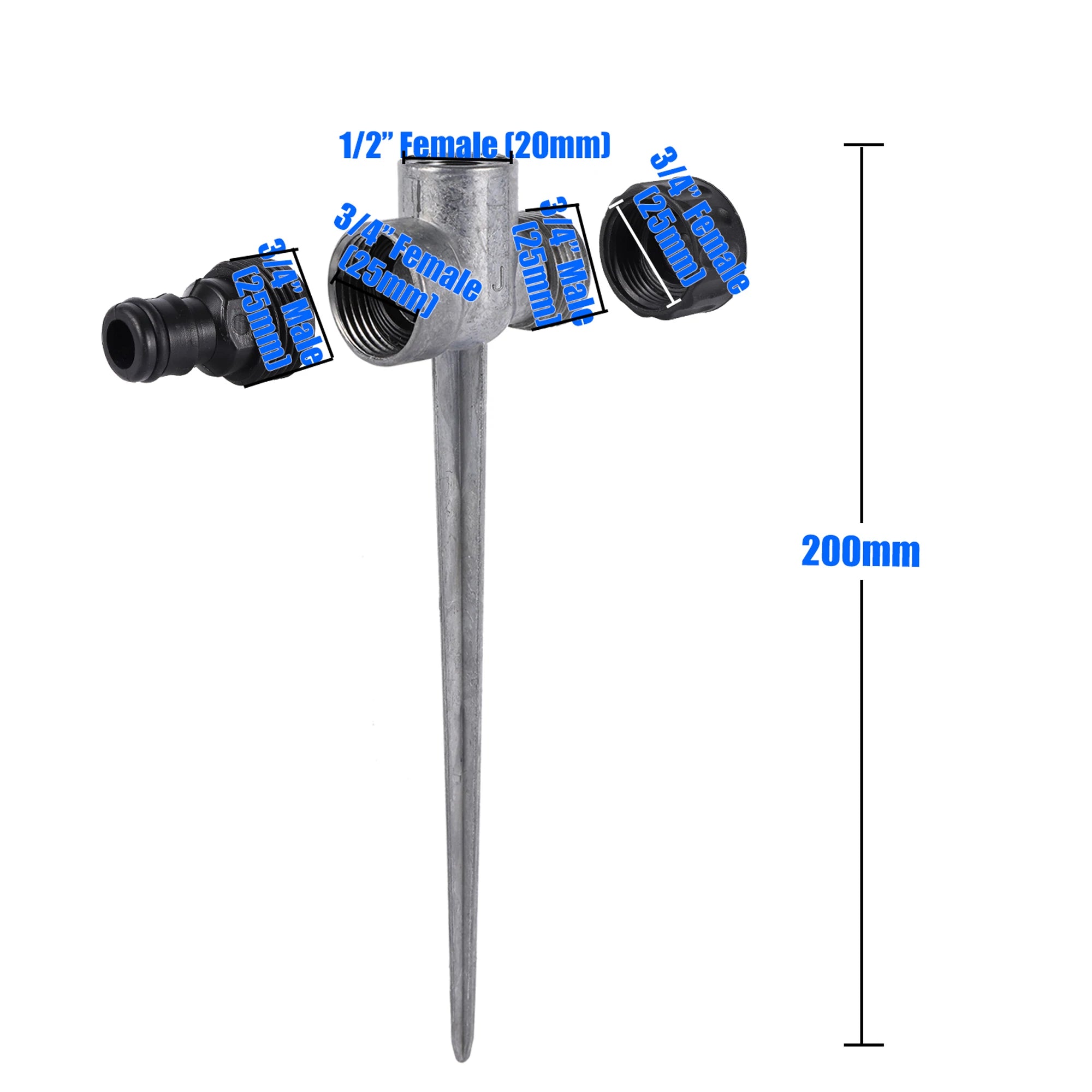 1/2"Male Thread Rotating Rocker Sprinkler Adjustable Impact Sprinkler Lawn Garden Park Orchard Field  Irrigation Watering Nozzle