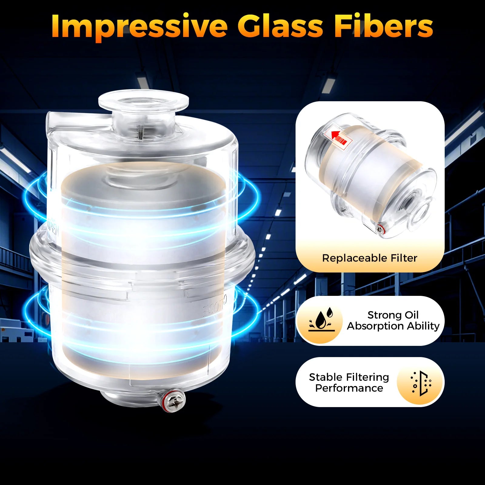 Vacuum Pump Exhaust Oil Mist Filter Oil Spray Arrester/ Fume Separator Exhaust Filter Kf25 Interface