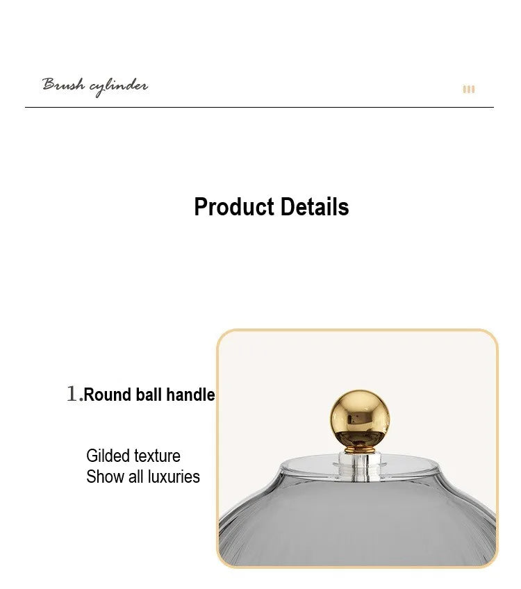 360° Rotating Makeup Brush Holder With Lid Luxury Cosmetic Organizer Lipstick Eyebrow Pencil Holder Eye Shadow Storage Box