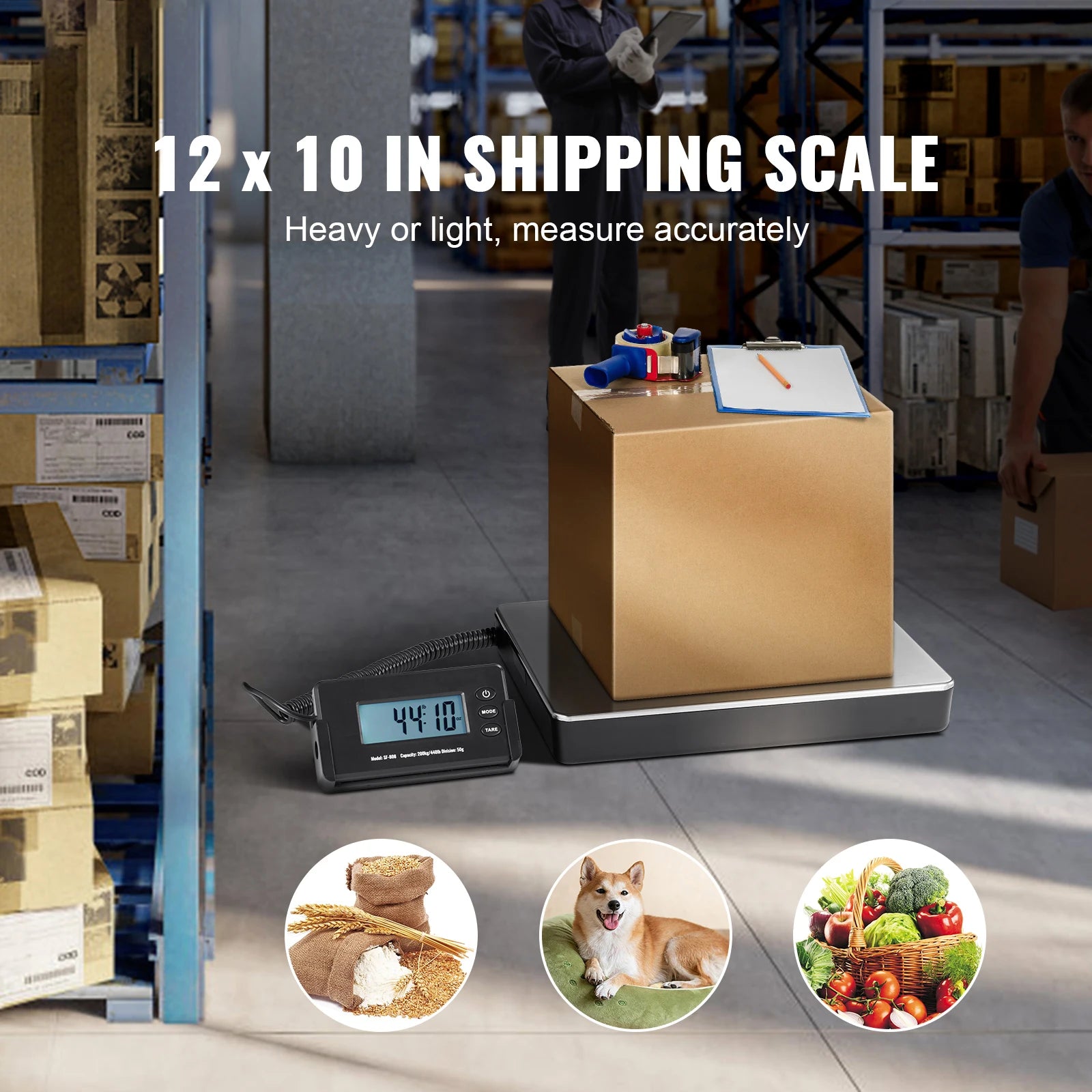 SucceBuy Digital Shipping Scale 440lbs | Timer + Tare | HD LCD | Home & Post Office