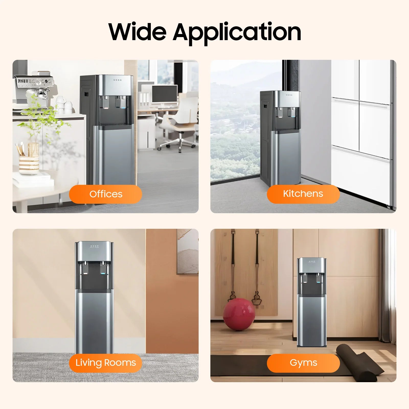 620W 110V Bottom Loading Water Dispenser Water-dispenser with Hot and cold Function for 20L Water Bucket