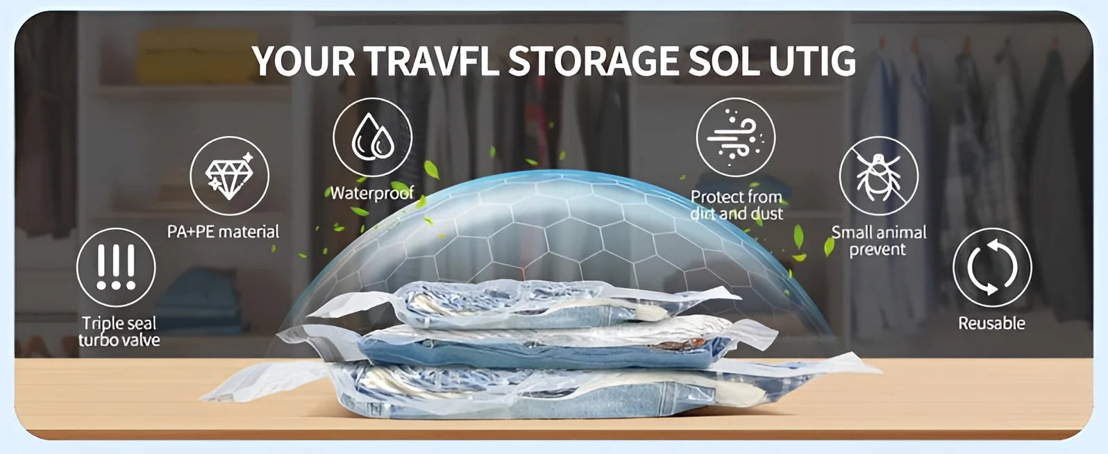 Cordless Compression Travel Vacuum Set 15 Pack -Vacuum Bags for Travel with Rechargeable air Pump,for Luggage and Suitcase