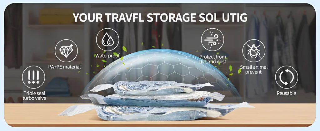 Cordless Compression Travel Vacuum Bags 15-Pack | Rechargeable Pump | Luggage Suitcase
