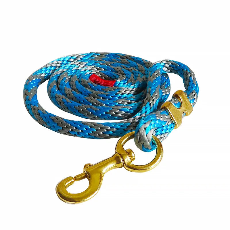 New 15MM Extra Thick Horse Lead Rope Cotton Weave Equestrian Rein Halters Braided Brass Plated Snap  Chain Bridle Leading Leash