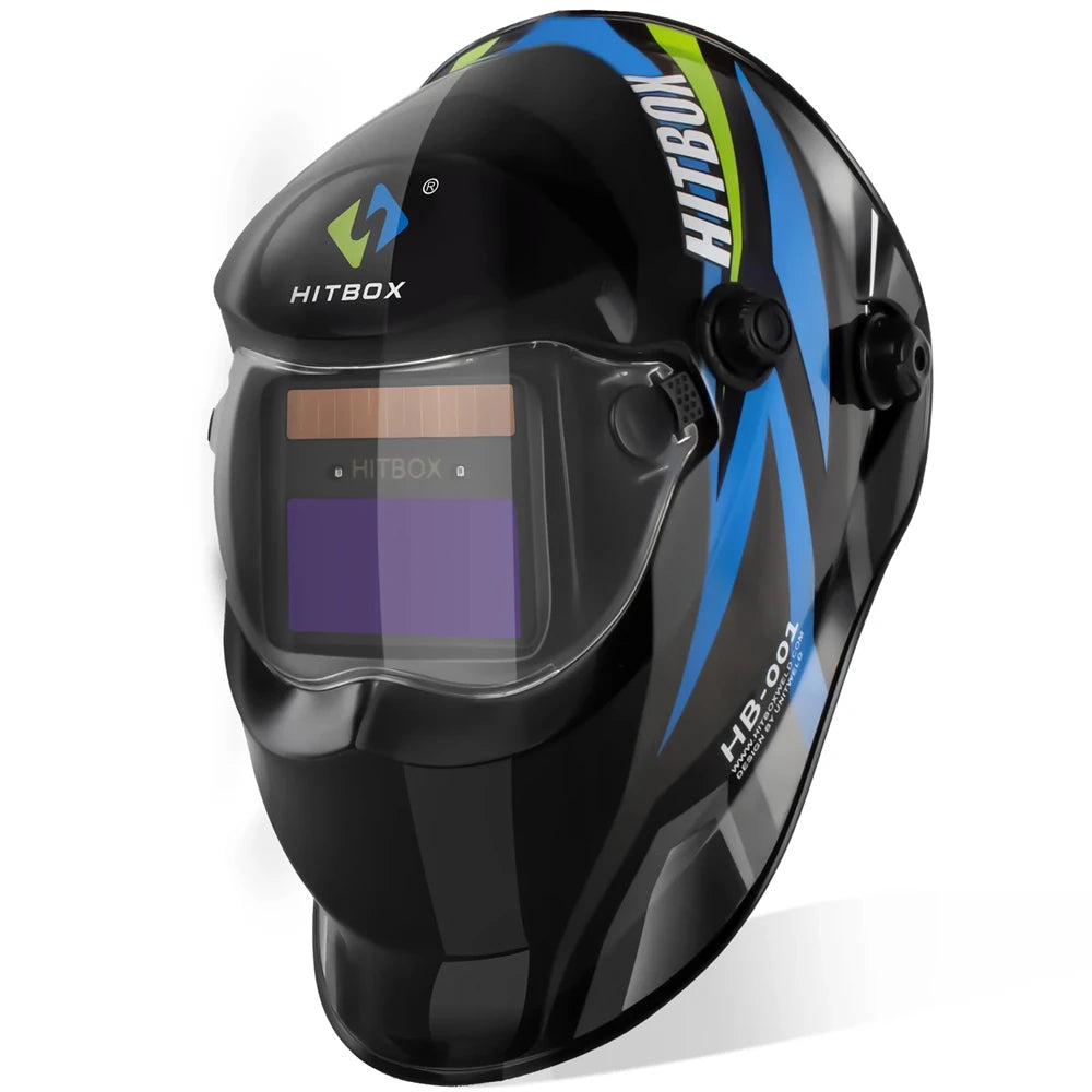 HITBOX Welding Helmet Mask Automatic Dimming for MIG TIG ARC Welder Machine Ture Color Welding Helmet Super Large View Helmet