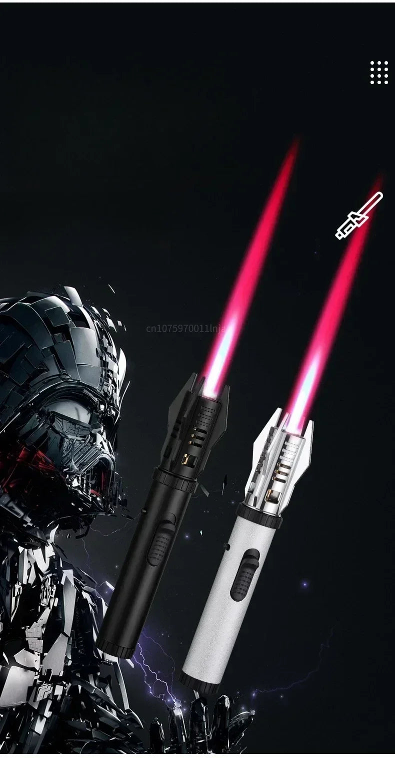 Planet Lightsaber Metal Outdoor Windproof Turbine Torch Jet Lighter BBQ Welding Cigar Tool Butane Gas Lighter 360° Gun