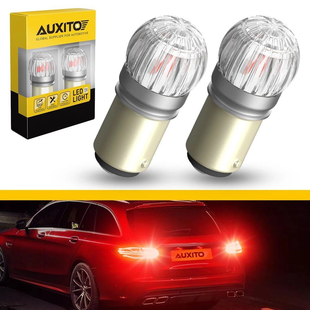 AUXITO 2Pcs BAY15D P21/5W LED Car Rear Tail Light Red 1157 LED Bulbs Auto Driving DRL Parking Brake Lamp 12V Super Bright 7507