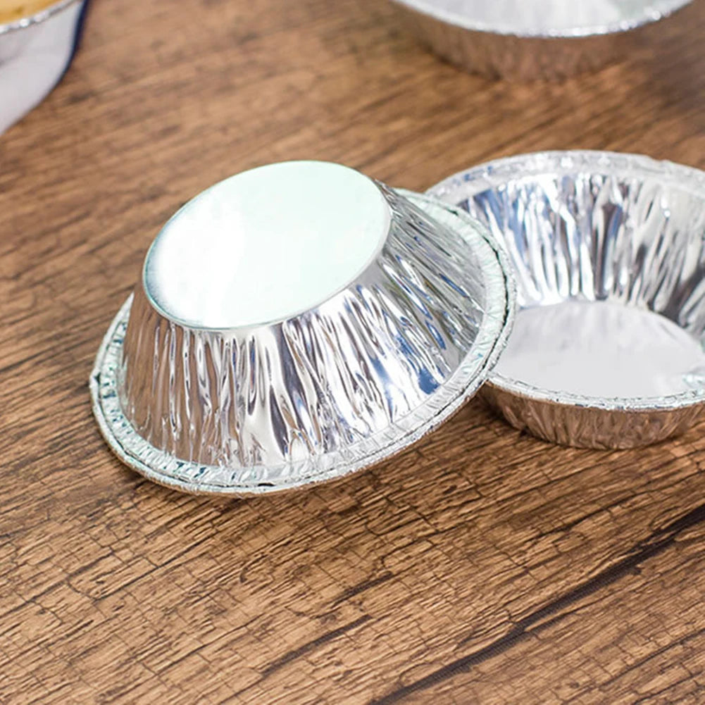 100 Moldes Desechables para Mini Tartas y Cupcakes | Bandeja Redonda para Horno
