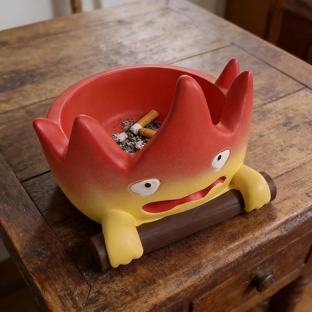 Cartoon Cute Little Flame Ashtray Home Desktop Ornament Creative Fire Shaped Ashtray Anti Fly Ash Ashtray Decoration Gift