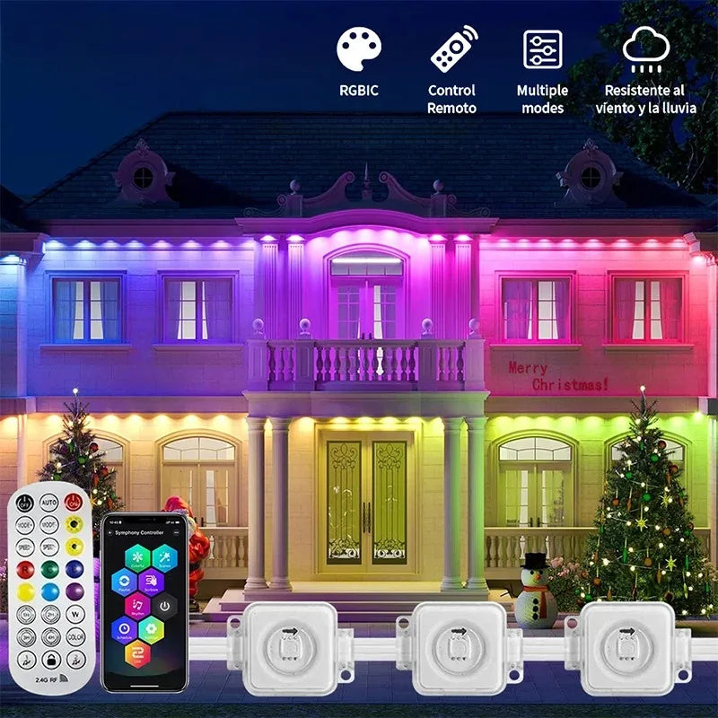 Luces Alero Exterior Permanentes MIMIRGB | App Control | DIY | Escenas Automáticas | Navidad y Fiestas - Firu Total Sales
