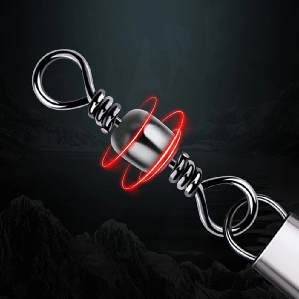 200pcs Bearing Rolling Swivel with Interlock Snap Rolling  Swivel Fishing Swivels for Connecting Fishing Line and Lures
