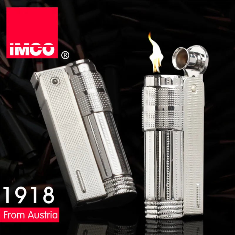 Original IMCO Lighter Old Oil Flint Lighter Windproof Stainless Steel Cigarette Petrol Oil Lighter Inflated Gadgets Man