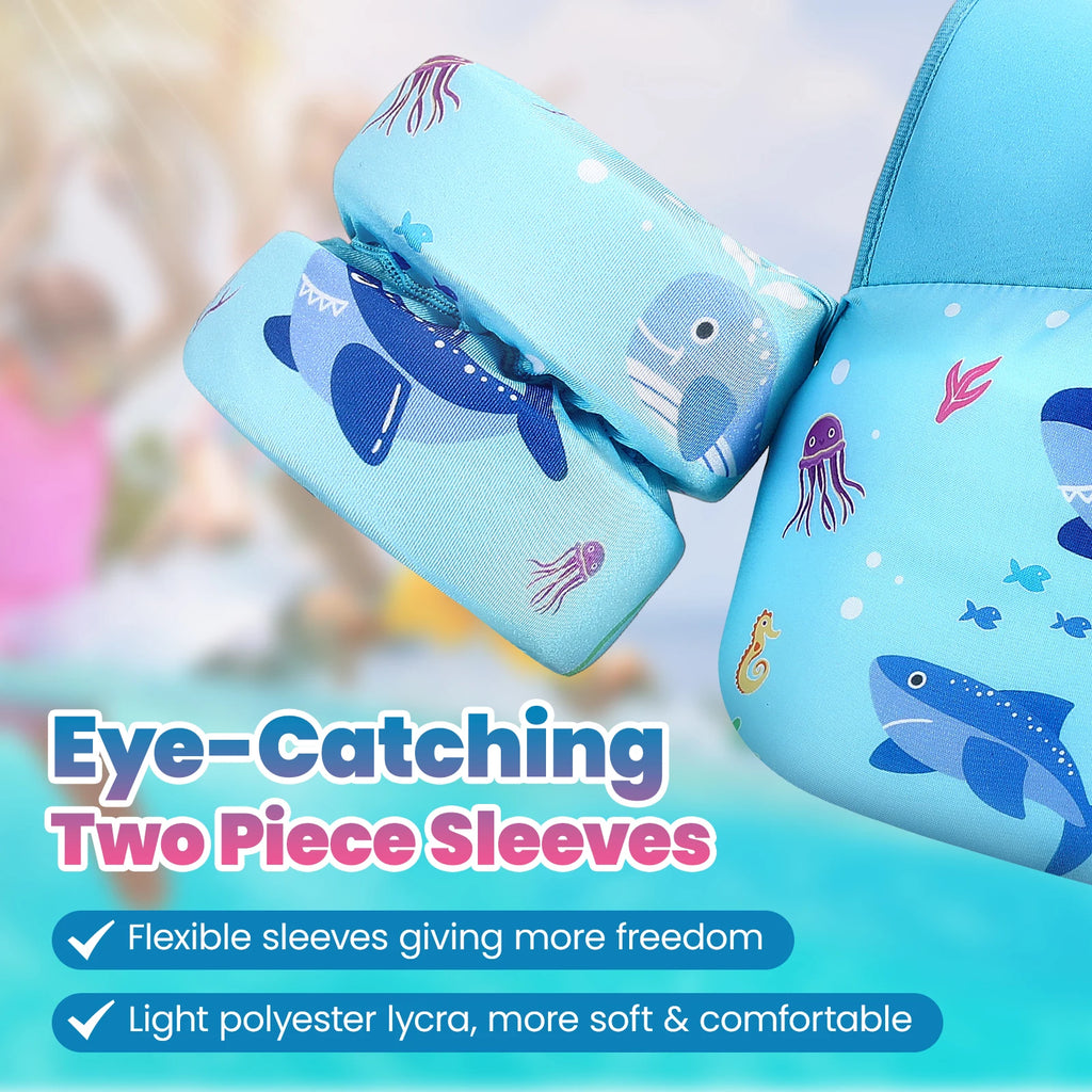 Kids Life Vest Children's Swimming Arm Float Whistle Child Lifejacket Swimsuit Foam Safety Swimming Pool Accessories for kayak